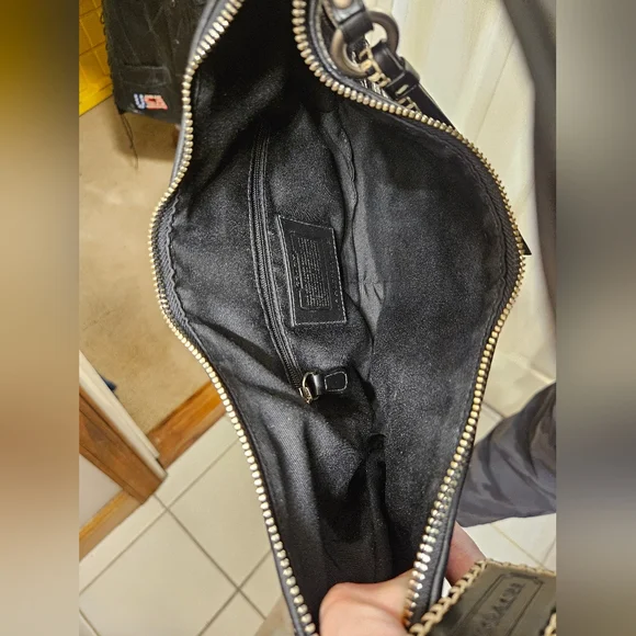 Coach limited edition black soho jacquard studded grommet hobo handbag purse - Picture 12 of 15